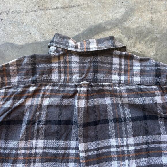 Jachs Heavy Flannel Shirt Men's XL Gray Button Up Long Sleeve Plaid Work Shirt - Picture 10 of 13